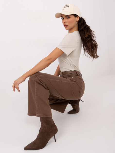 Jasnobeżowa bluzka basic z krótkim rękawem SUBLEVEL