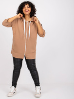 Camelowa dresowa bluza plus size rozpinana Miley 