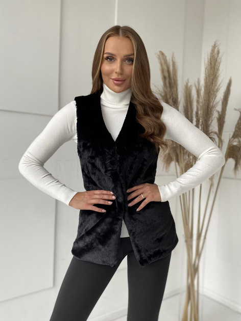 Czarna kamizelka futrzana damska Loxxley