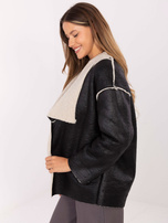 Czarna damska kurtka z kożuchem