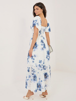 Granatowa ażurowa sukienka na lato