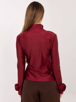 Bordowa elegancka bluzka z golfem