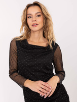 Czarna siateczkowa sukienka na imprezę