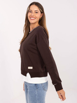 Czekoladowa bluza z okrągłym dekoltem