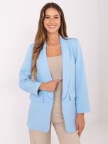 Jasnoniebieska marynarka z podszewką w panterkę