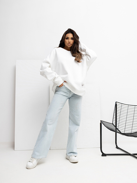 Ecru bluza basic o kroju oversize RUE PARIS