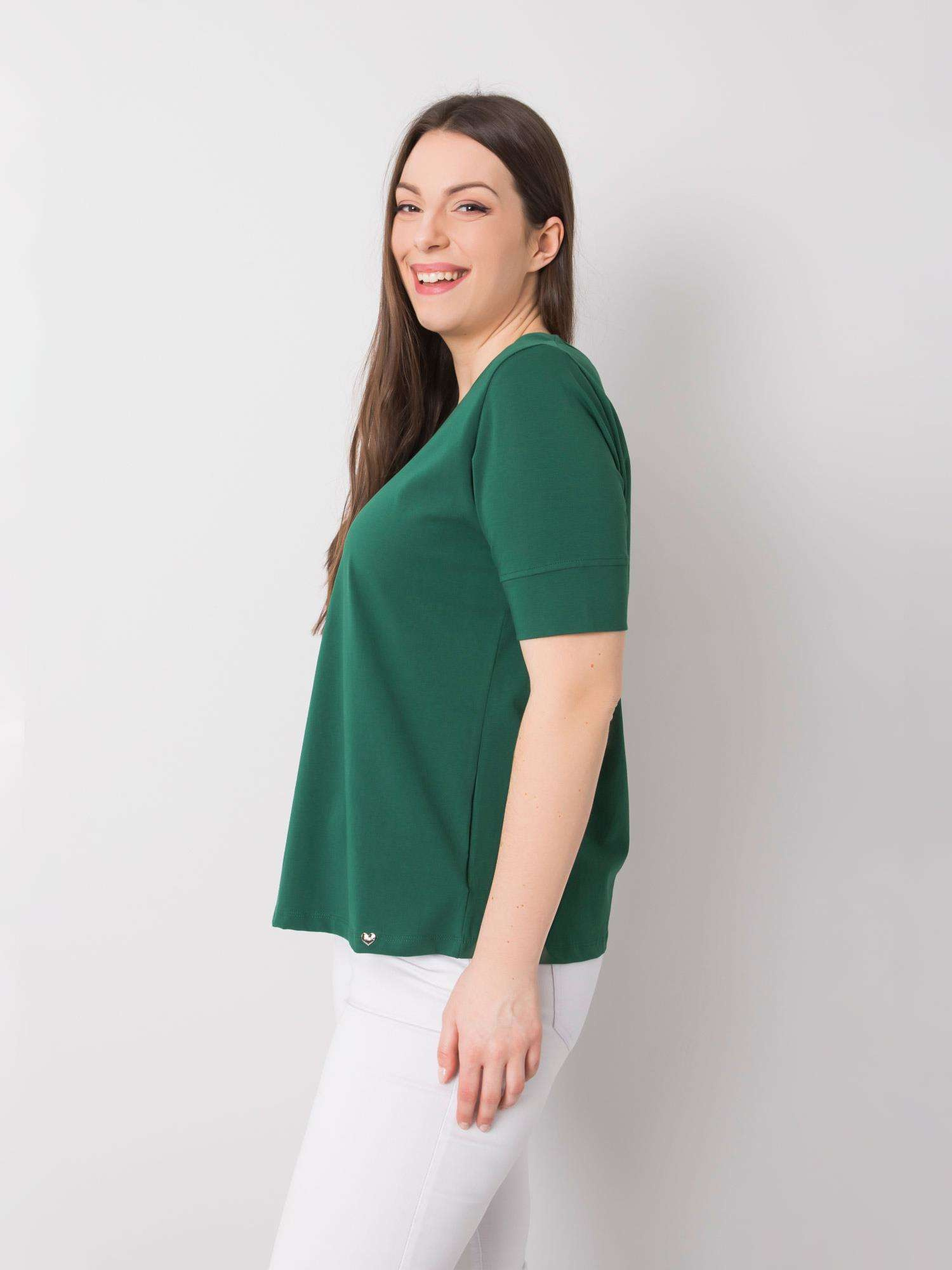 Dark Green Plus Size Cotton T-Shirt