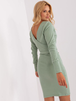 Hurt Pistacjowa bodycon sukienka basic z paskiem Dolce RUE PARIS