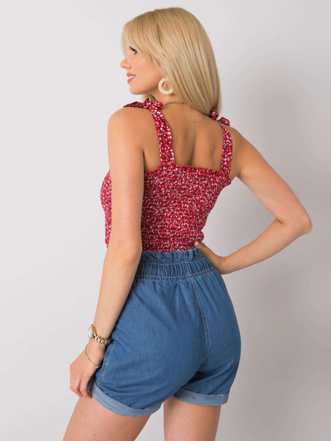 Czerwony top w kwiaty Thalia RUE PARIS