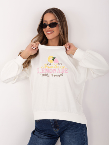 Ecru damska bluza oversize z wiskozy RUE PARIS