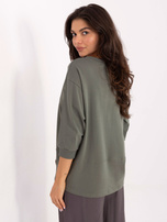 Khaki damska bluzka z haftowanym napisem