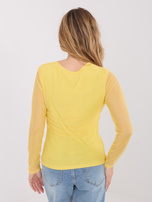 Żółta siateczkowa bluzka z podszewką 