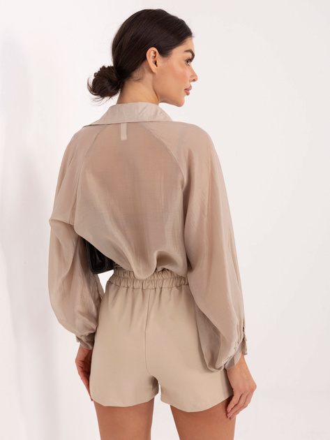 Beżowe eleganckie spódnico-szorty