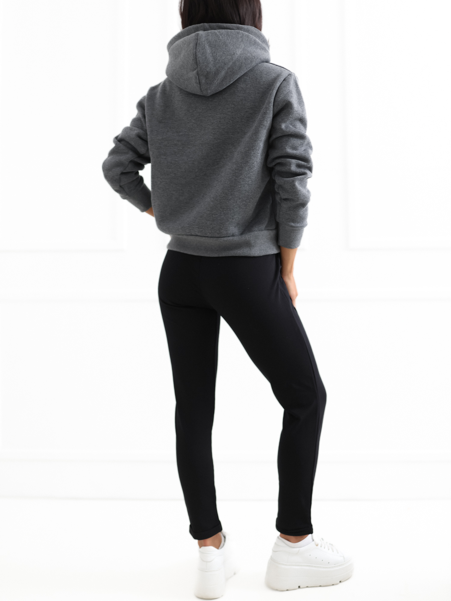 Hurt Ciemnoszara dresowa bluza basic kangurka RUE PARIS