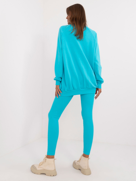 Hurtownia Turkusowy komplet dresowy z bluzą oversize