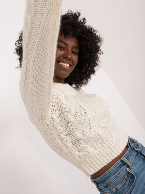 Hurt Ecru sweter damski z półgolfem MAYFLIES