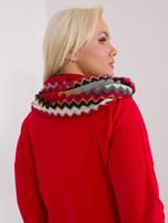 Hurtownia Czerwony damski komin we wzory 