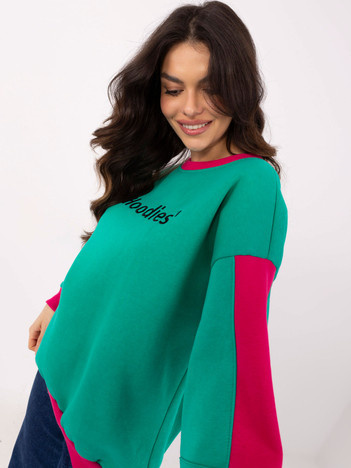 Hurt Turkusowa dresowa bluza z okrągłym dekoltem