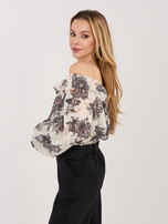 Czarna damska bluzka hiszpanka z lekkiej tkaniny