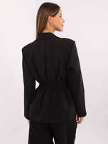 Hurt Czarna jednorzędowa marynarka z marszczeniem