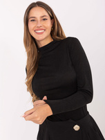 Czarna dopasowana bluzka longsleeve RUE PARIS 