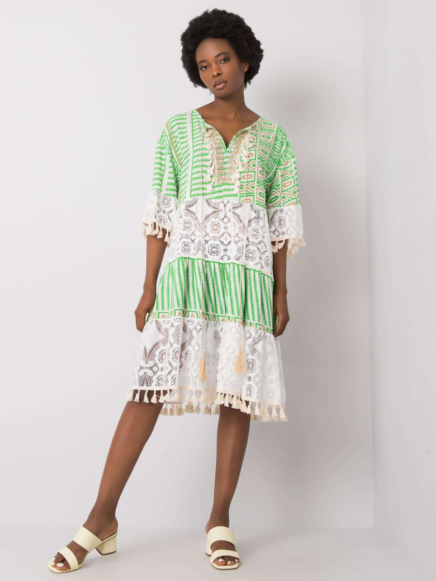 Nayeli's green boho dress