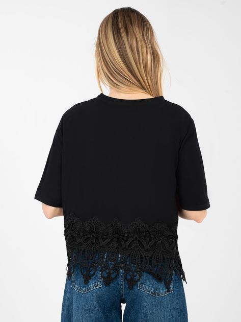 Czarna bawełniana bluzka z napisami