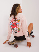 Hurt Jasnoróżowa dresowa bluza z nadrukiem SUBLEVEL