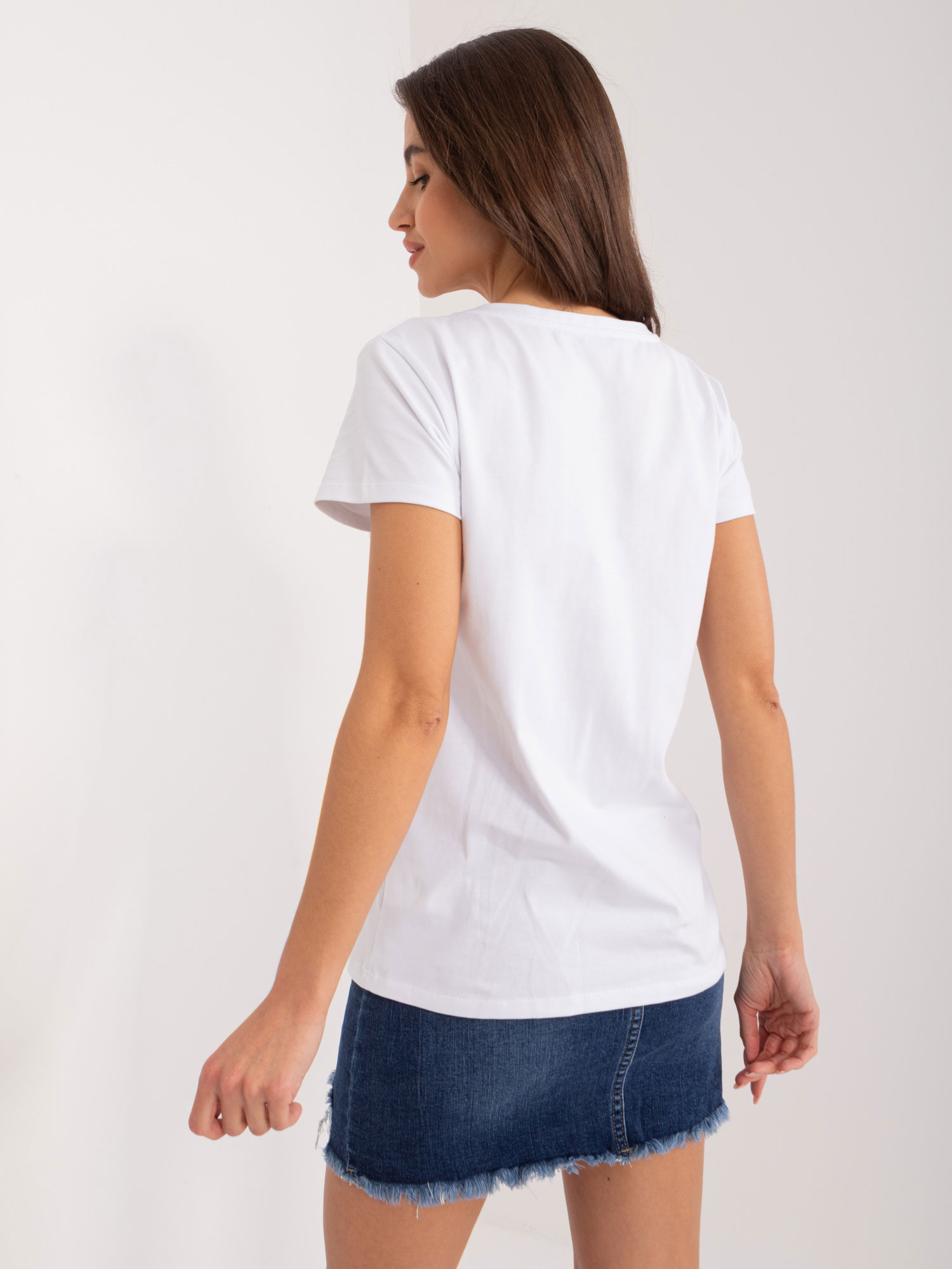 Hurt Weiß-blau T-Shirt mit Herzdruck BASIC FEEL GOOD.