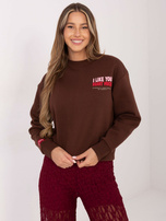 Czekoladowa bluza z nadrukiem teddy bear SUBLEVEL 