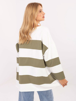 Ecru-khaki długa bluzka oversize