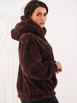 Czekoladowa bluza kangurka z kapturem