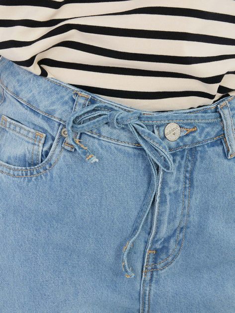 Niebieskie jeansy wide leg z wiązaniem SUBLEVEL