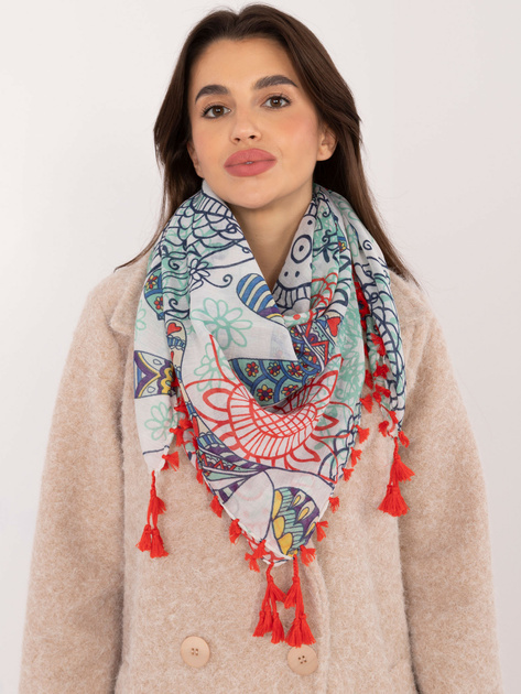 Hurtownia Czerwono-ecu damska chusta z nadrukiem