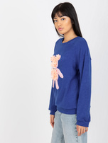 Hurt Ciemnoniebieski damski sweter klasyczny z aplikacją 3D