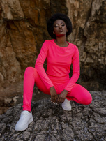 Fluo różowy gładki komplet sportowy Patrice