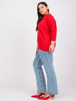 Red plus size blouse with Manon rhinestones