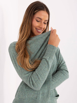 Ciemnomiętowy kardigan bez zapięcia