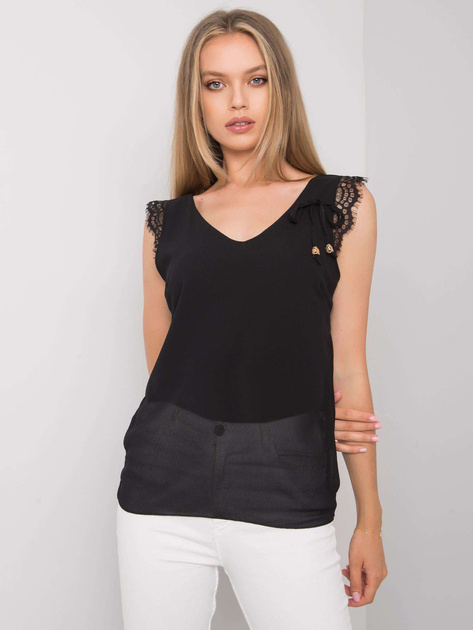 Czarny top z koronką Sapphire