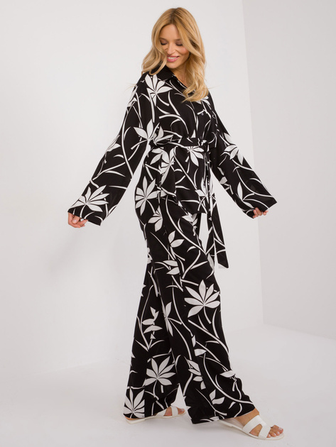 Hurt Czarno-biały dwuczęściowy komplet letni z nadrukiem