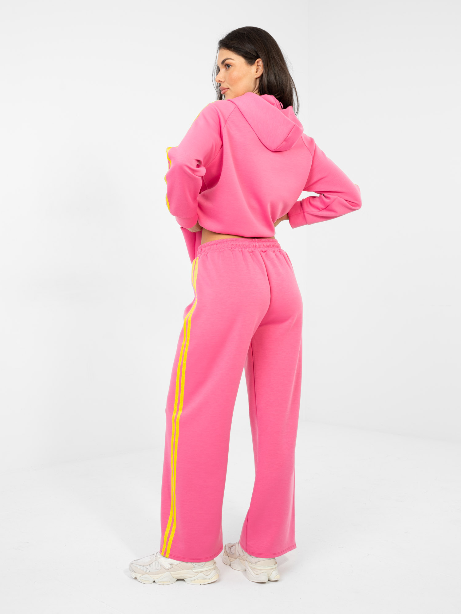 Dark pink zip-up oversized hoodie RUE PARIS.