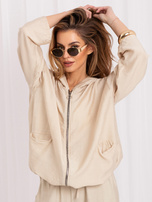Bežová rozopínacia mikina z kompletu RUE PARIS.