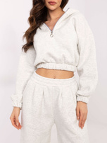 Hurt Jasnoszary melanżowy komplet basic z zamkiem na dekolcie