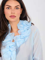 Jasnoniebieska półprzezroczysta koszula z żabotem