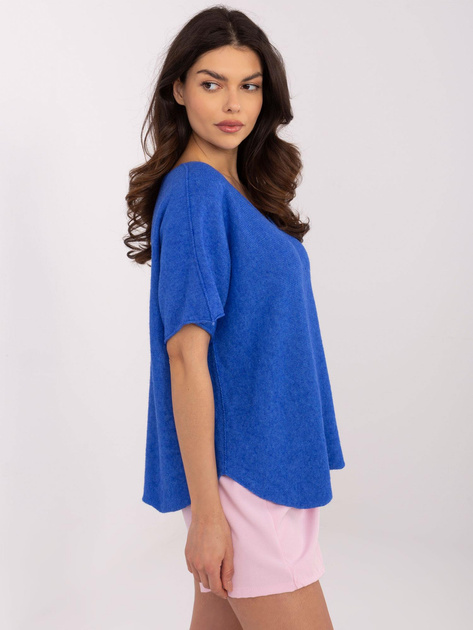 Hurt Ciemnoniebieski sweter z krótkim rękawem