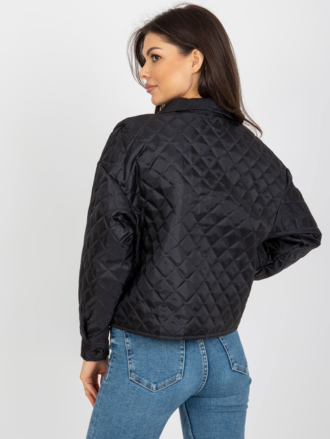 Hurt Czarna kurtka pikowana z zapięciem na guziki