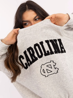 Hurt Jasnoszara melanżowa bluza oversize bez kaptura