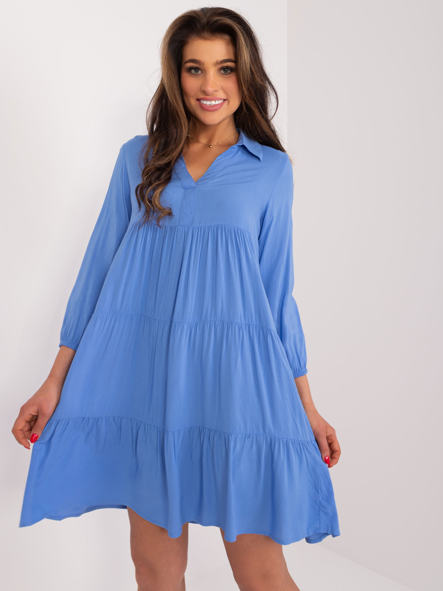 Hurt Blue summer dress with ruffle SUBLEVEL.