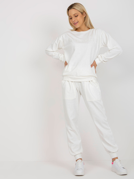 Hurtownia Ecru dwuczęściowy komplet dresowy z napisem