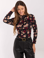 Czarna bluzka z ozdobnym detalem RUE PARIS